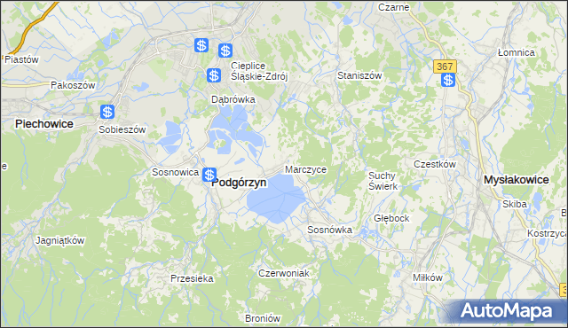 mapa Marczyce, Marczyce na mapie Targeo
