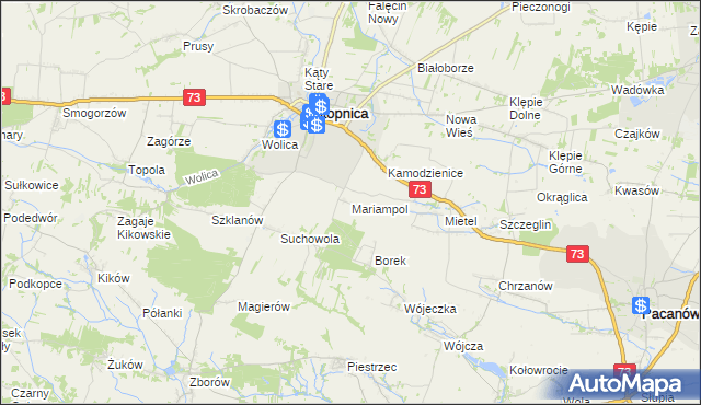 mapa Mariampol gmina Stopnica, Mariampol gmina Stopnica na mapie Targeo