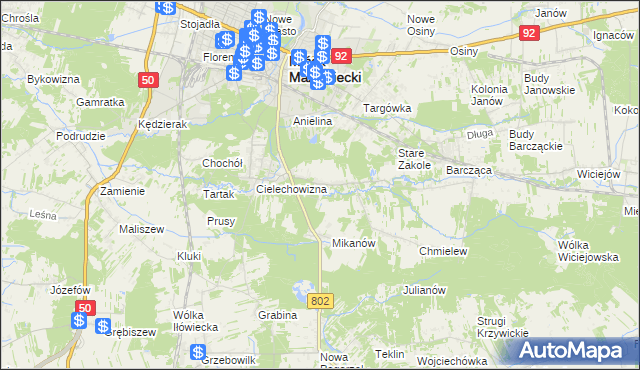 mapa Marianka gmina Mińsk Mazowiecki, Marianka gmina Mińsk Mazowiecki na mapie Targeo