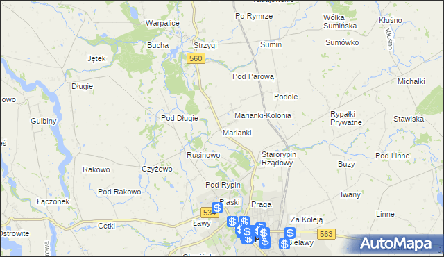 mapa Marianki gmina Rypin, Marianki gmina Rypin na mapie Targeo