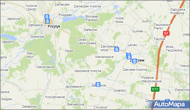 mapa Marianowice, Marianowice na mapie Targeo