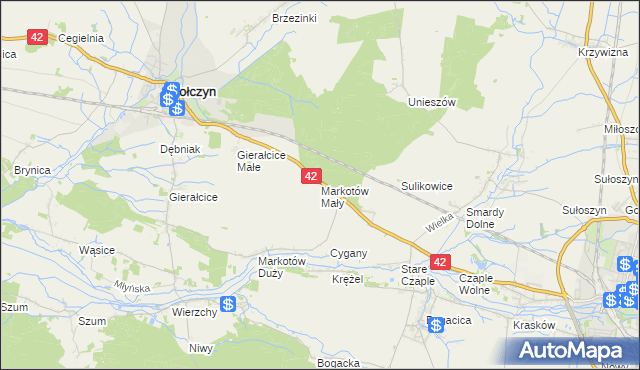 mapa Markotów Mały, Markotów Mały na mapie Targeo