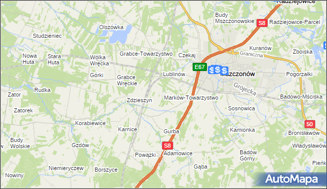 mapa Marków-Towarzystwo, Marków-Towarzystwo na mapie Targeo