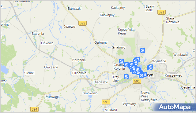 mapa Marszewo gmina Kętrzyn, Marszewo gmina Kętrzyn na mapie Targeo
