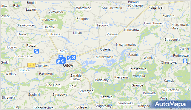 mapa Marszowice gmina Gdów, Marszowice gmina Gdów na mapie Targeo