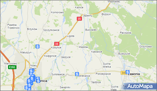 mapa Masłów, Masłów na mapie Targeo