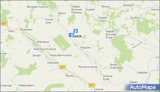 mapa Maszów, Maszów na mapie Targeo