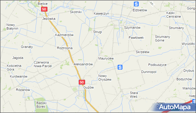 mapa Maurycew, Maurycew na mapie Targeo