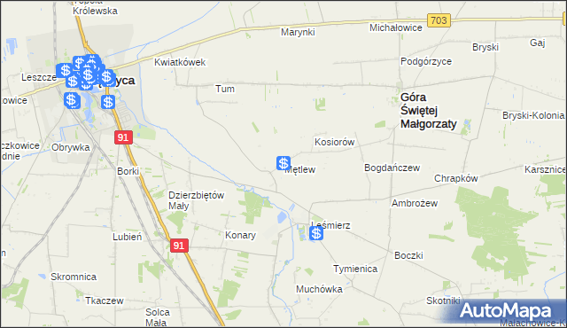 mapa Mętlew, Mętlew na mapie Targeo