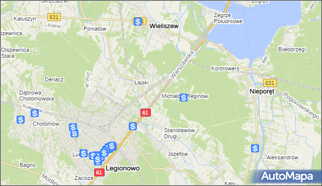 mapa Michałów-Reginów, Michałów-Reginów na mapie Targeo
