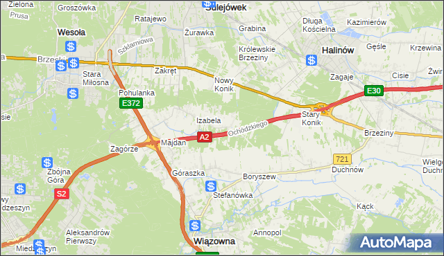 mapa Michałówek gmina Wiązowna, Michałówek gmina Wiązowna na mapie Targeo