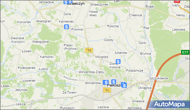 mapa Micigózd, Micigózd na mapie Targeo