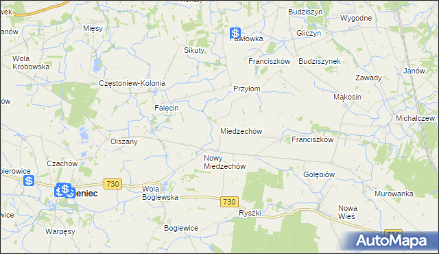 mapa Miedzechów, Miedzechów na mapie Targeo