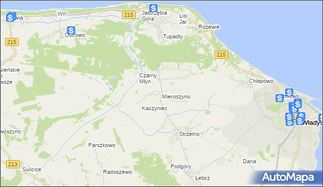 mapa Mieroszyno, Mieroszyno na mapie Targeo