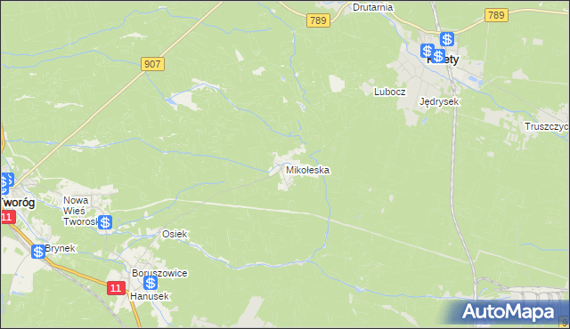 mapa Mikołeska, Mikołeska na mapie Targeo