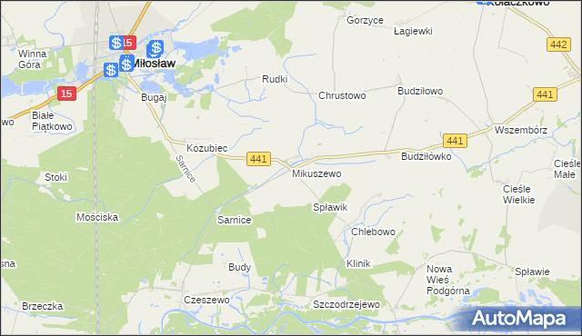 mapa Mikuszewo, Mikuszewo na mapie Targeo
