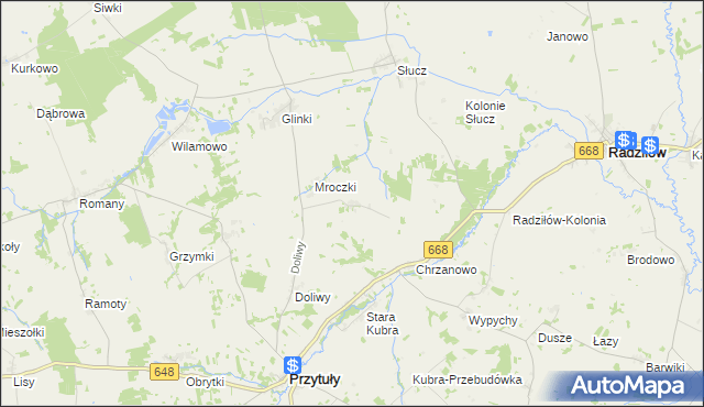 mapa Mikuty gmina Radziłów, Mikuty gmina Radziłów na mapie Targeo