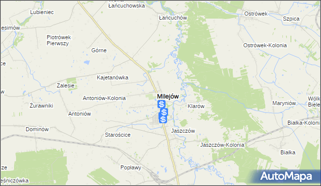 mapa Milejów powiat łęczyński, Milejów powiat łęczyński na mapie Targeo