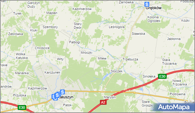 mapa Milew, Milew na mapie Targeo