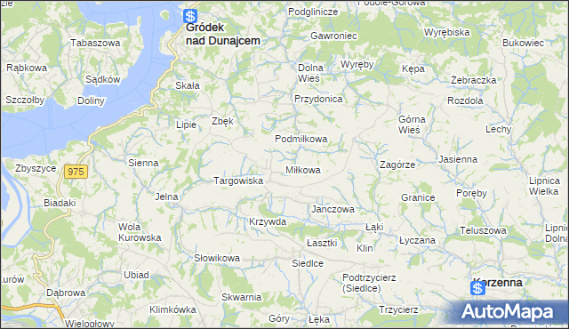 mapa Miłkowa, Miłkowa na mapie Targeo