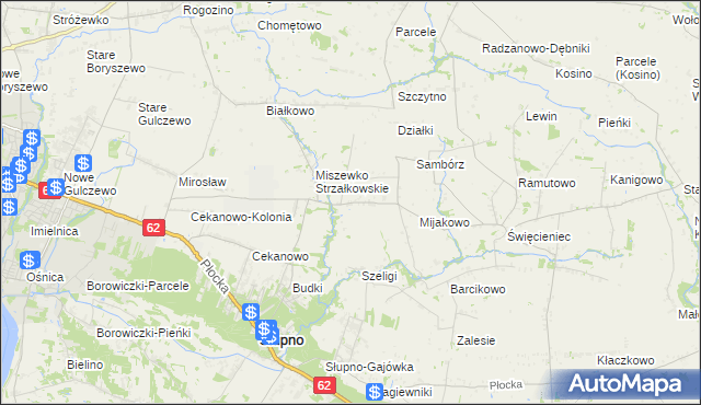 mapa Miszewko-Stefany, Miszewko-Stefany na mapie Targeo
