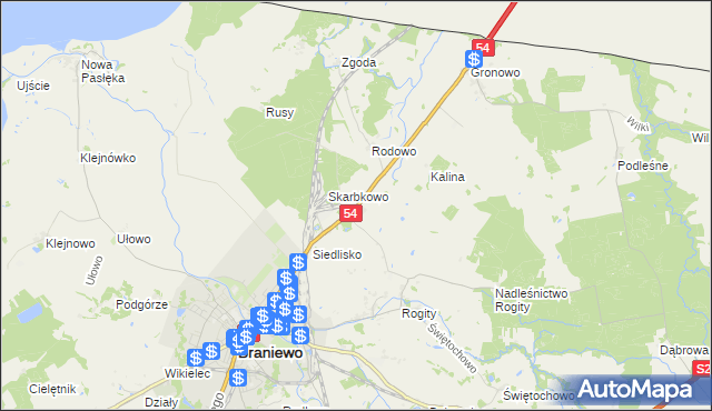 mapa Młoteczno, Młoteczno na mapie Targeo