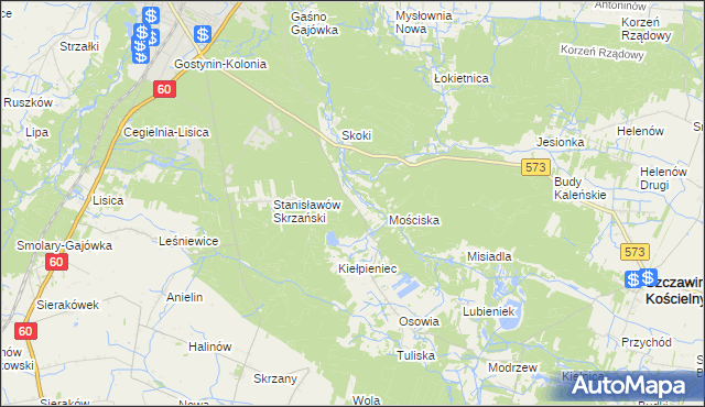 mapa Mniszek gmina Gostynin, Mniszek gmina Gostynin na mapie Targeo