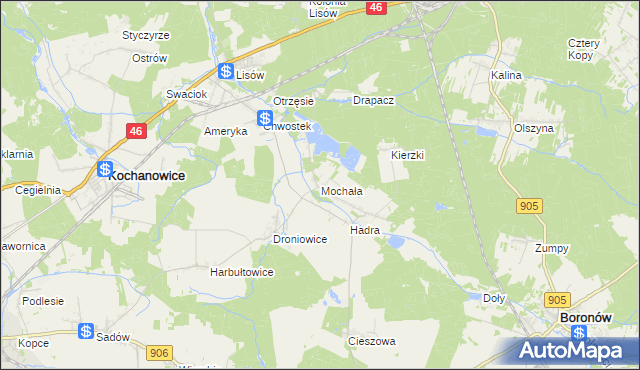 mapa Mochała, Mochała na mapie Targeo