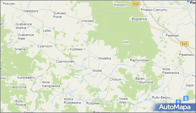 mapa Modełka, Modełka na mapie Targeo