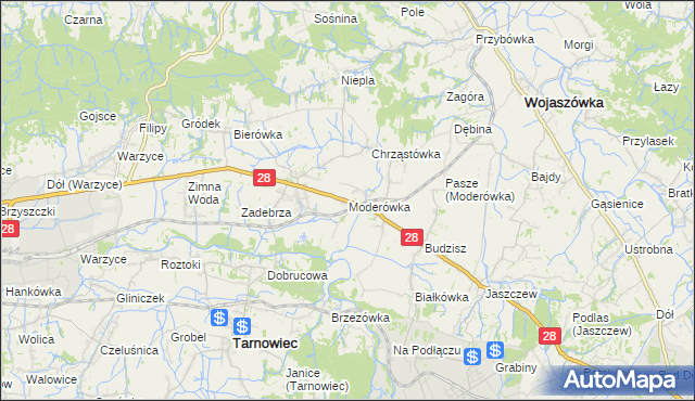 mapa Moderówka, Moderówka na mapie Targeo
