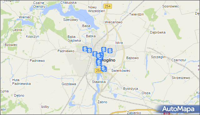 mapa Mogilno, Mogilno na mapie Targeo