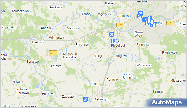 mapa Morgi gmina Nasielsk, Morgi gmina Nasielsk na mapie Targeo