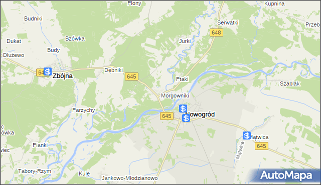 mapa Morgowniki, Morgowniki na mapie Targeo