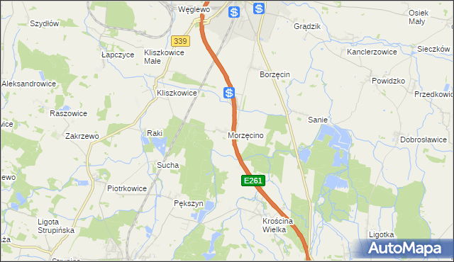 mapa Morzęcino, Morzęcino na mapie Targeo