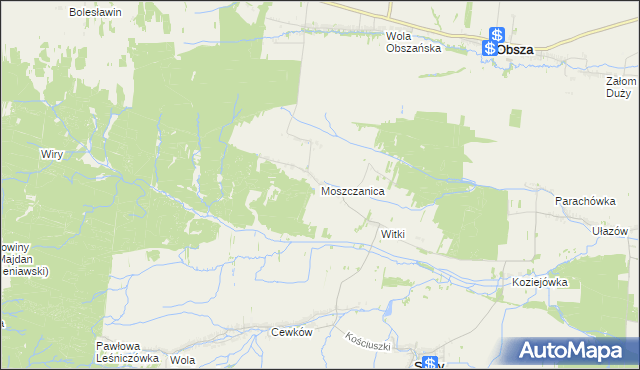 mapa Moszczanica, Moszczanica na mapie Targeo