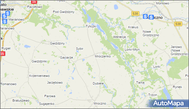 mapa Mroczenko, Mroczenko na mapie Targeo