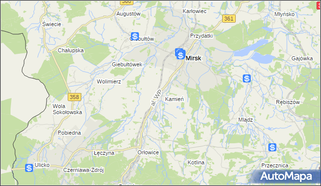 mapa Mroczkowice gmina Mirsk, Mroczkowice gmina Mirsk na mapie Targeo