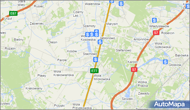 mapa Mroków gmina Lesznowola, Mroków gmina Lesznowola na mapie Targeo