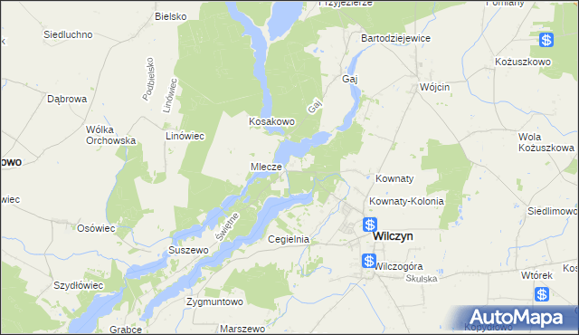 mapa Mrówki gmina Wilczyn, Mrówki gmina Wilczyn na mapie Targeo
