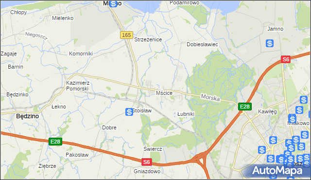 mapa Mścice, Mścice na mapie Targeo