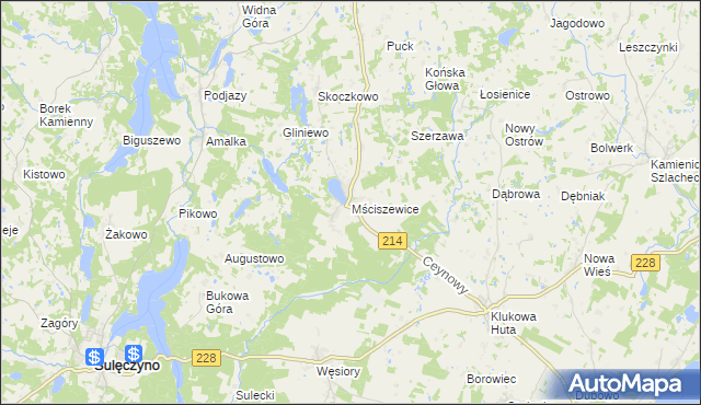 mapa Mściszewice, Mściszewice na mapie Targeo