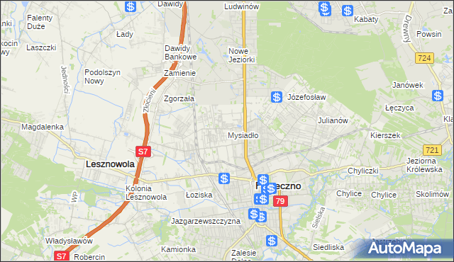 mapa Mysiadło, Mysiadło na mapie Targeo