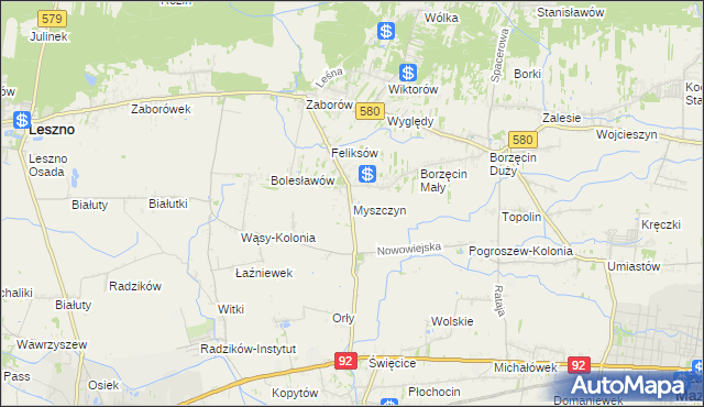 mapa Myszczyn, Myszczyn na mapie Targeo