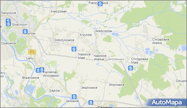 mapa Nadolice Wielkie, Nadolice Wielkie na mapie Targeo
