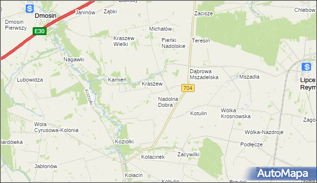 mapa Nadolna-Kolonia, Nadolna-Kolonia na mapie Targeo
