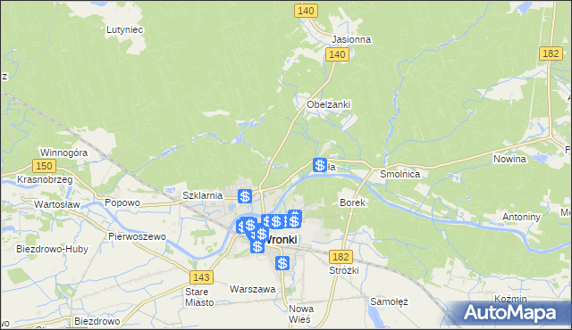 mapa Nadolnik gmina Wronki, Nadolnik gmina Wronki na mapie Targeo
