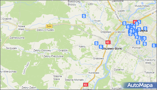 mapa Nakły, Nakły na mapie Targeo