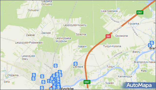 mapa Natalin gmina Wyszków, Natalin gmina Wyszków na mapie Targeo