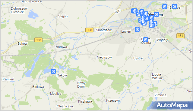 mapa Nieciszów, Nieciszów na mapie Targeo