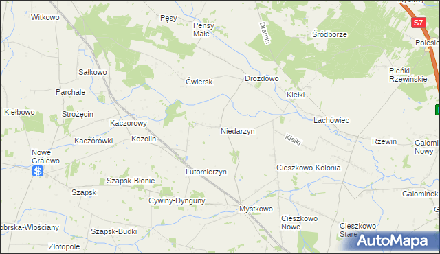 mapa Niedarzyn, Niedarzyn na mapie Targeo